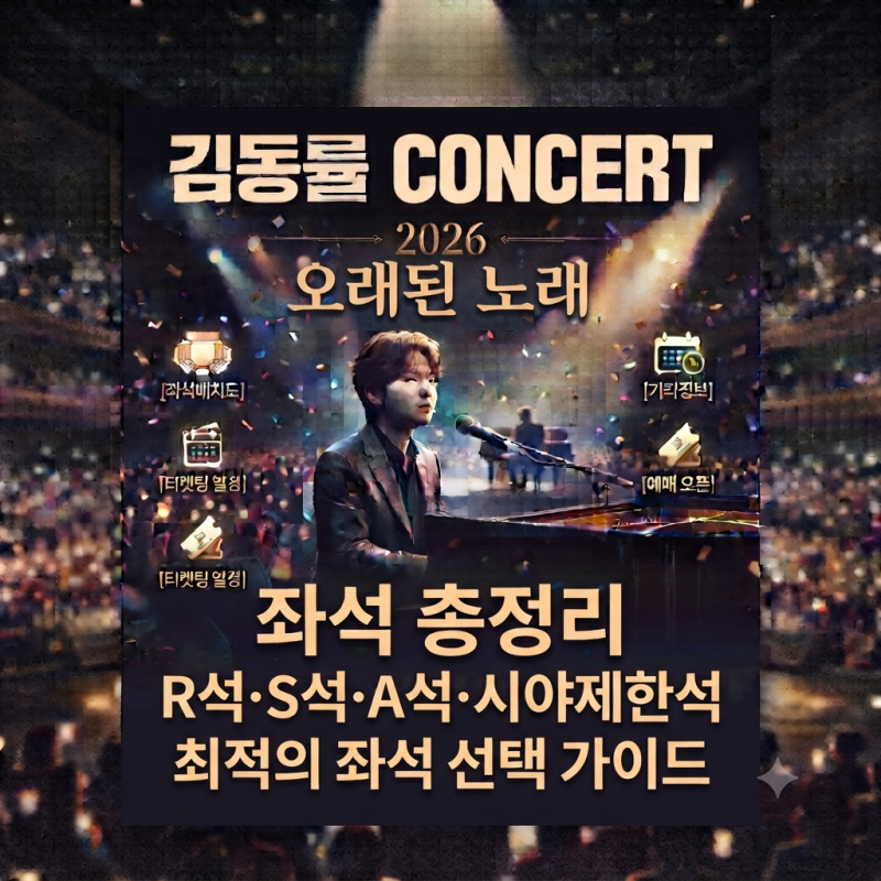 김동률 콘서트 2026 좌석, R석·S석·A석 어디가 좋을까? 좌석배치·가격 총정리