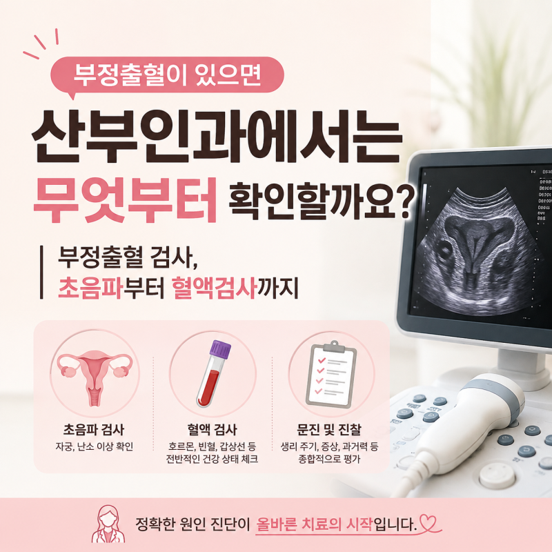 부정출혈이 있으면 산부인과에서는 무엇부터 확인할까요?｜부정출혈 검사, 초음파부터 혈액....