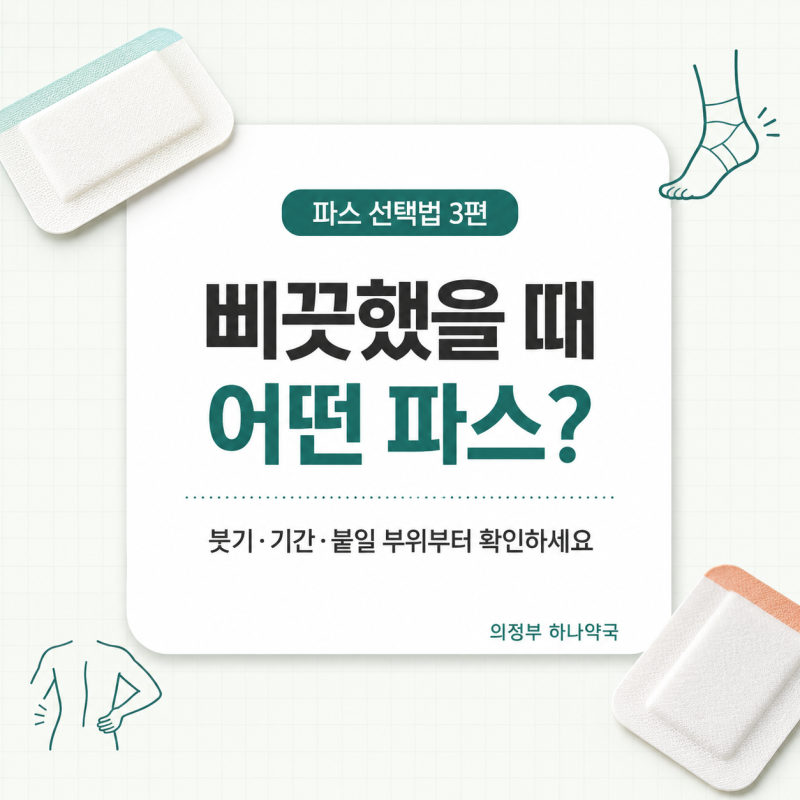 발목 삐었을 때 파스, 냉파스와 핫파스 중 뭘 붙일까요?