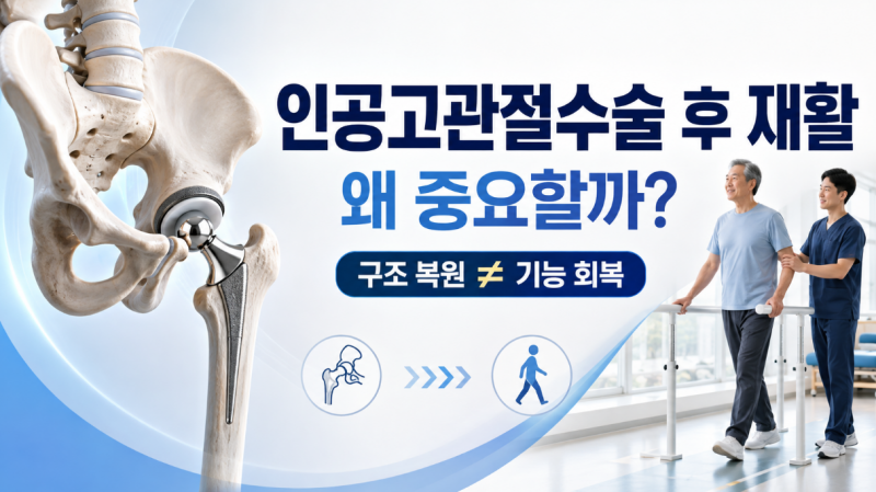 인공고관절수술 후 재활이 중요한 이유, ‘구조 복원≠기능 회복’입니다