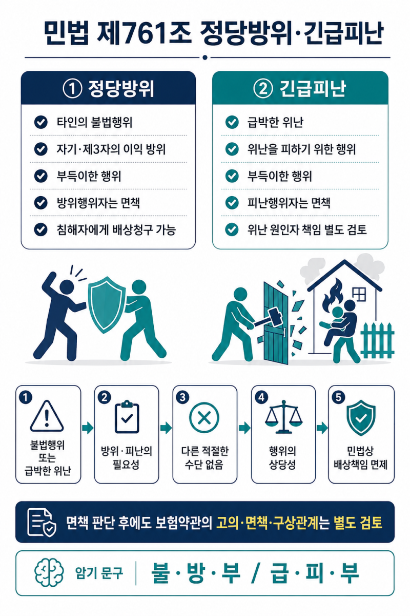 민법 제761조 정당방위·긴급피난