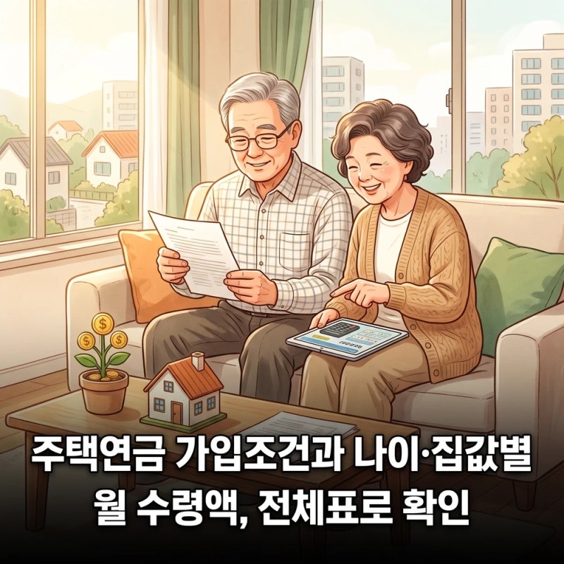 주택연금 가입조건과 나이·집값별 월 수령액, 전체표로 확인