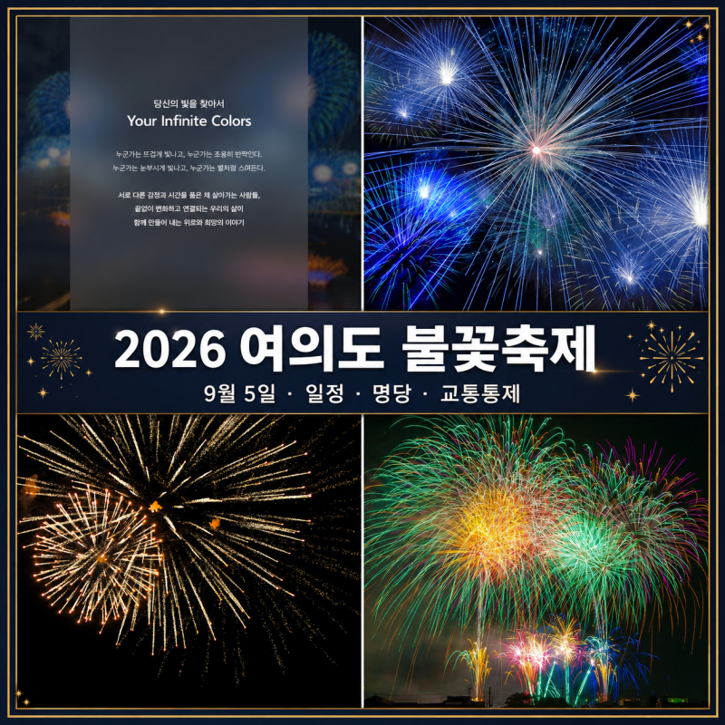 2026 여의도 불꽃축제 9월 5일 일정·시간·무료 명당·카페·교통통제 총정리!! (명당자리 다녀....