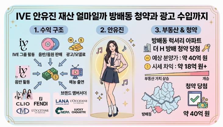 IVE 안유진 재산 얼마일까 방배동 청약과 광고 수입까지