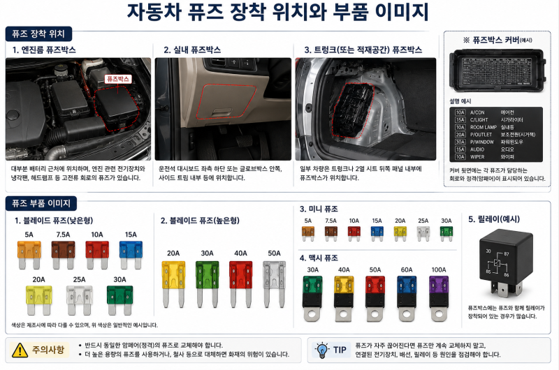 자동차 퓨즈가 끊어지는 이유는? 퓨즈 역할부터 확인·교체 방법까지 쉽게 알아보기