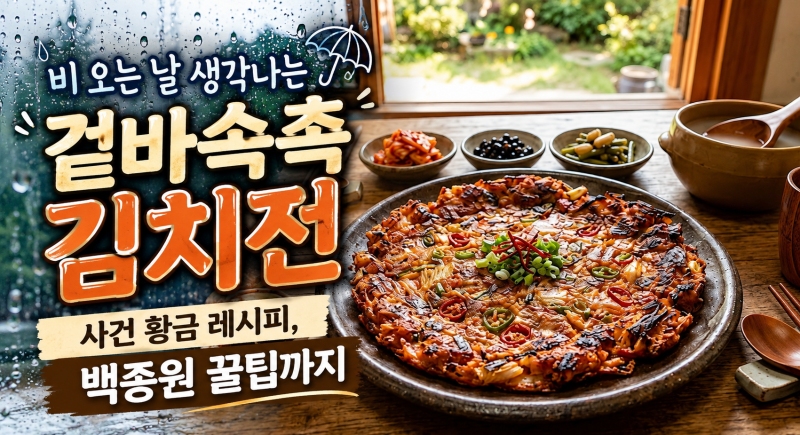 비 오는 날 생각나는 겉바속촉 김치전 사건 황금 레시피, 백종원 꿀팁까지