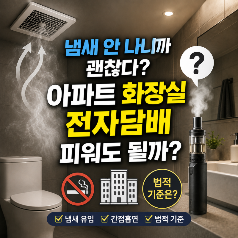 냄새 안 나니까 괜찮다? 아파트 화장실에서 전자담배 피워도 될까