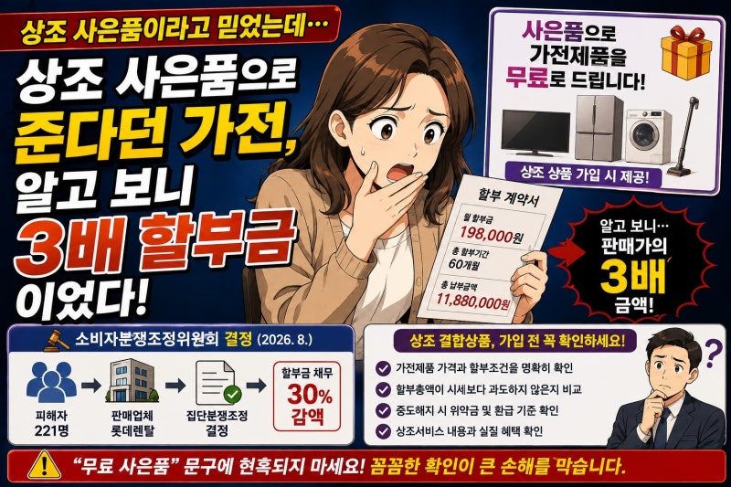 상조 사은품으로 준다던 가전, 알고 보니 3배 할부금이었다