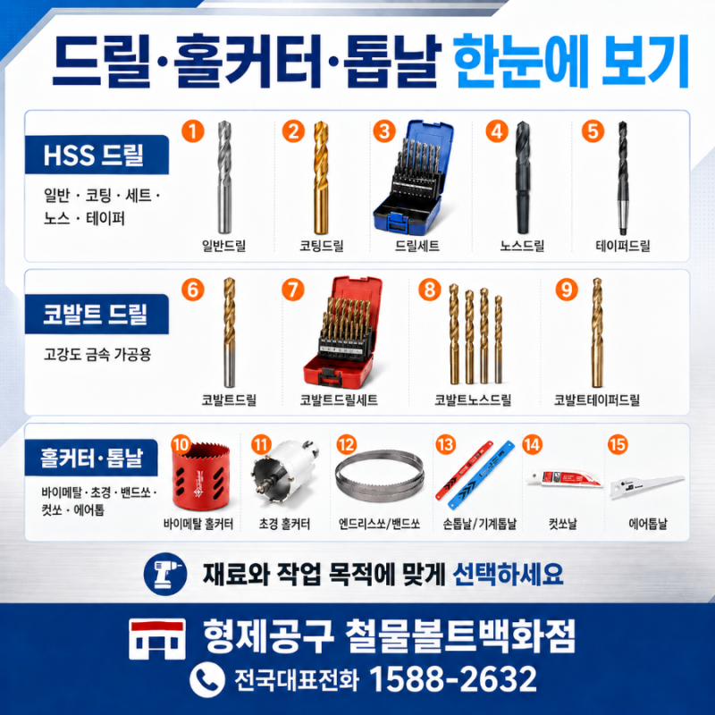 홀커터 ㆍ드릴 ㆍ톱날 한 눈에 보기 ㆍ소비자이해 ㆍ공감ㆍ사용설명서