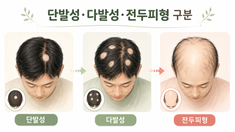 [피부질환시리즈 - 원형탈모 4] 원형탈모가 여러 개 생기면 더 위험할까