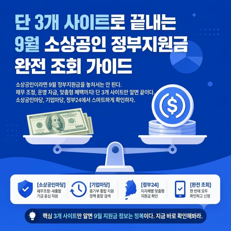 단 3개 사이트로 끝내는 9월 소상공인 정부지원금 완전 조회 가이드