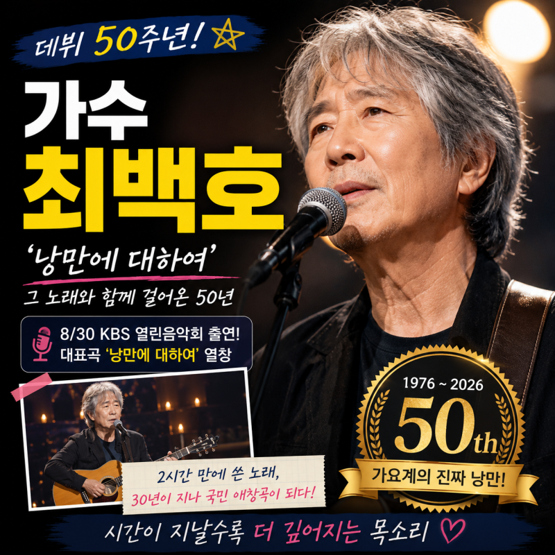 "어느덧 데뷔 50년" 가수 최백호, 낭만에 대하여가 여전히 특별한 이유