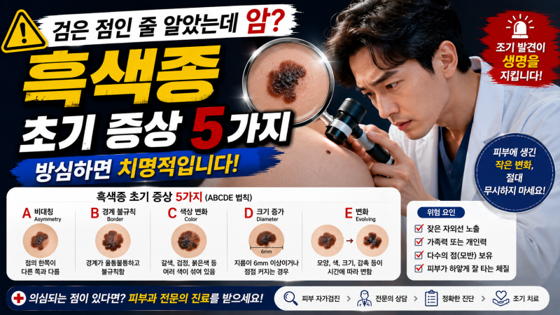 "검은 점인 줄 알았는데 암?" 방심하면 치명적인 흑색종 초기 증상 5가지