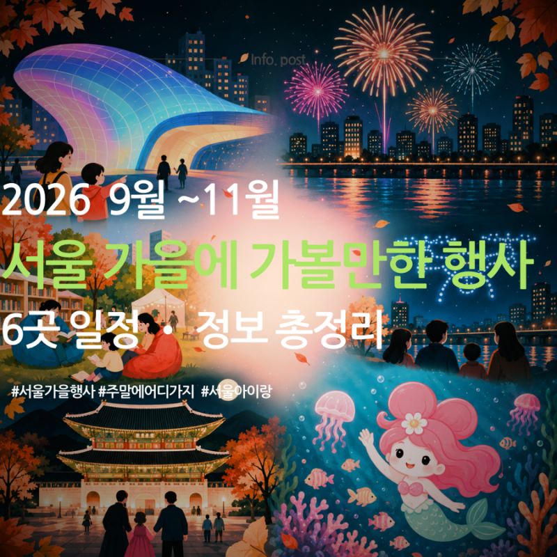 2026년 9월 서울 가볼만한 곳 가을 행사 6곳 일정 및 정보 총 정리