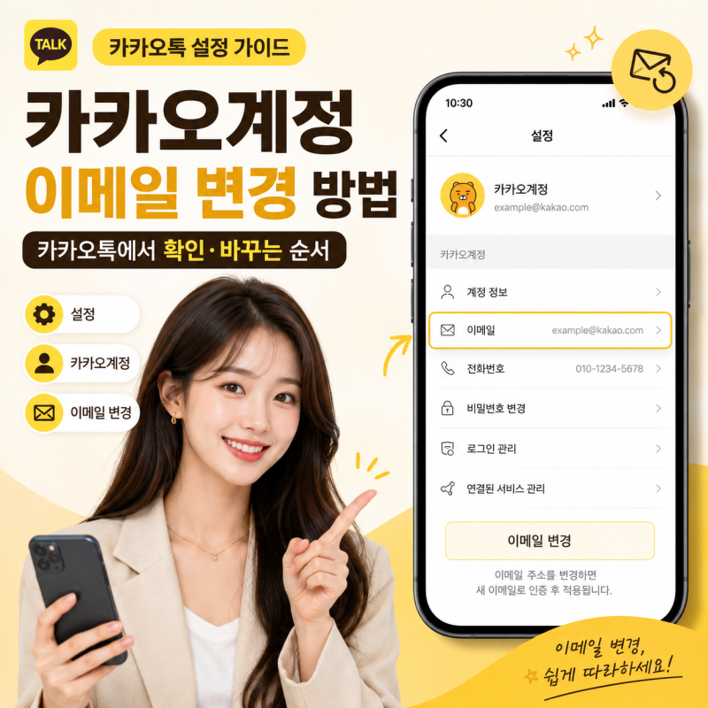 카카오계정 이메일 변경 방법, 카카오톡에서 확인·바꾸는 순서