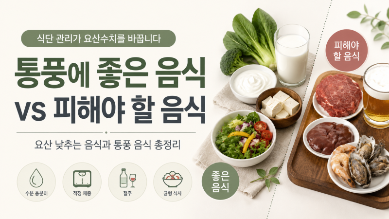 통풍에 좋은 음식 따로 있을까? 요산 낮추는 음식과 피해야 할 음식 정리