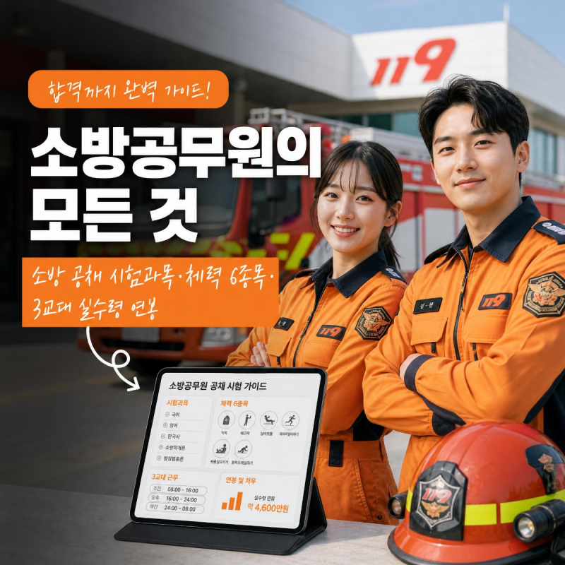 소방공무원 공채 시험과목과 체력검사 6종목 기준 합격선 실수령 연봉 완벽 총정리