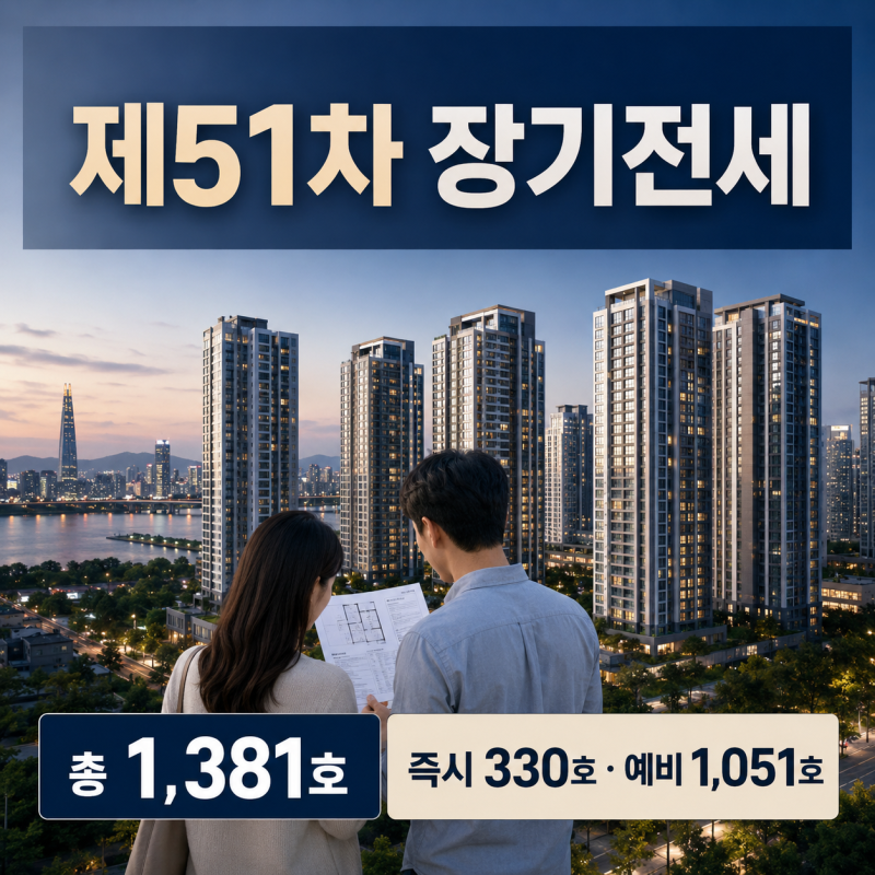 제51차 SH 장기전세 1,381호 총정리…청담르엘·디에이치방배까지, 그러나 1,051호는 ‘예비입주....