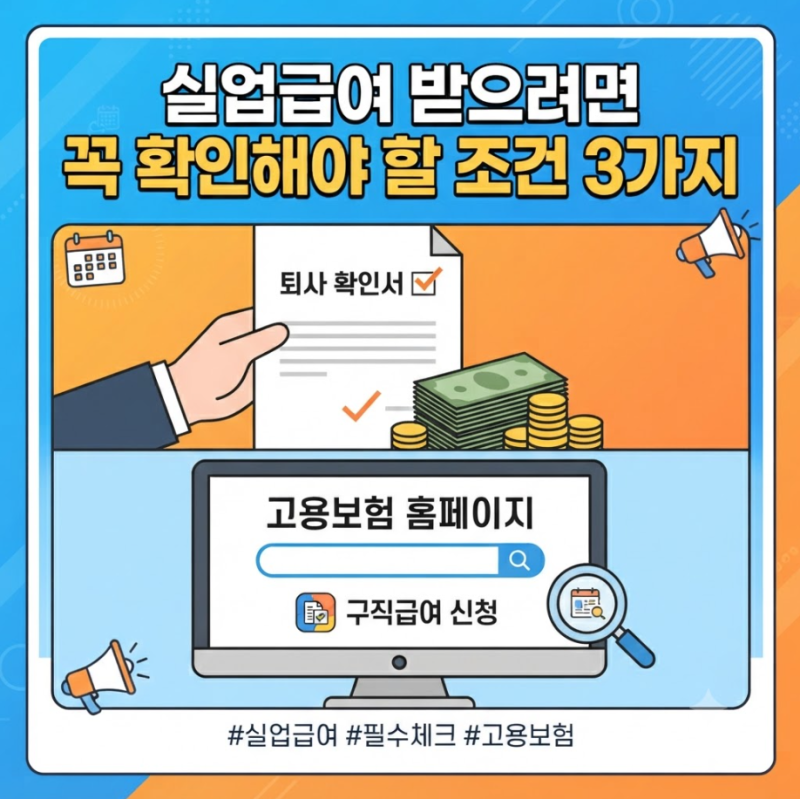 실업급여 받으려면 꼭 확인해야 할 조건 3가지