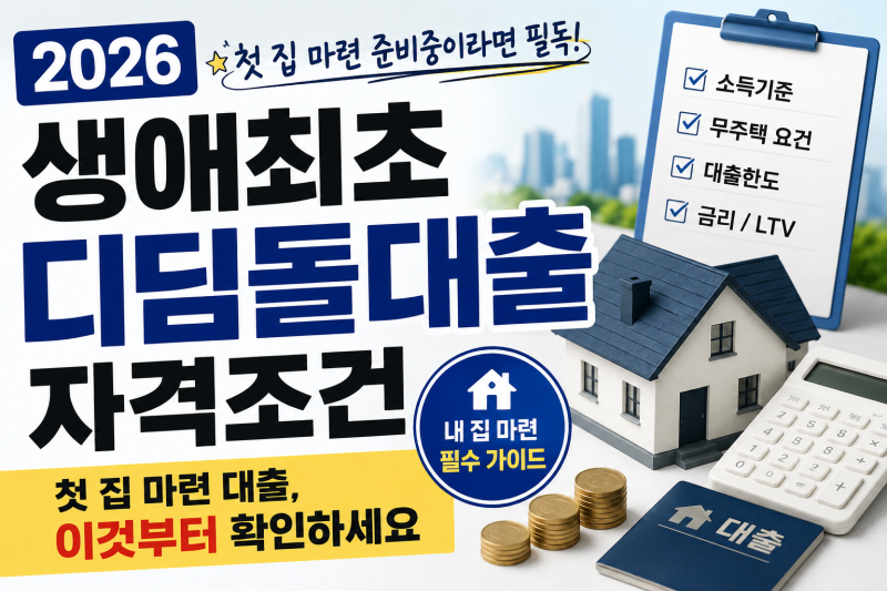 2026 생애최초 디딤돌대출 자격조건｜첫 집 마련 대출, 이것부터 확인하세요