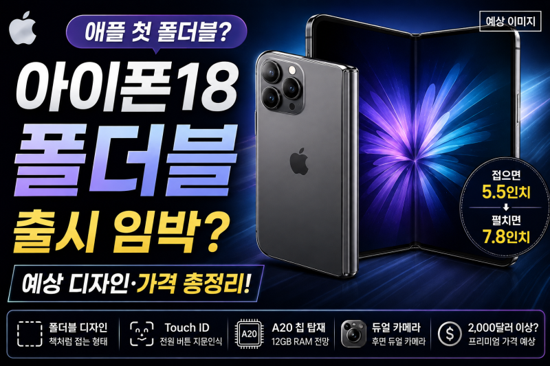 아이폰18 폴더블 출시 임박? 아이폰 울트라 예상 디자인·가격·스펙 총정리