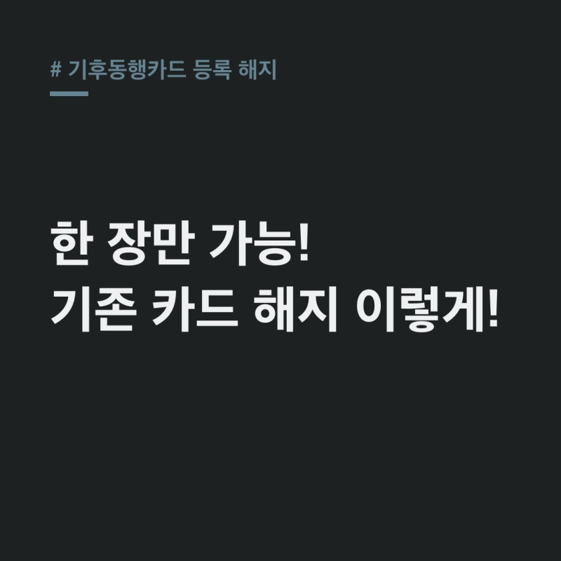 기후동행카드 등록 해지 꿀팁, K-패스 전환 오류 해결