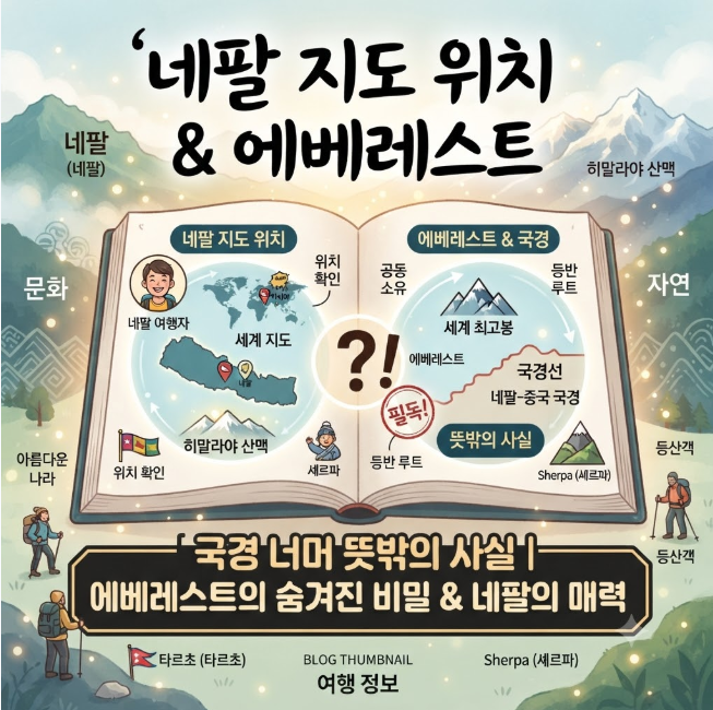 네팔 지도 위치 에베레스트 국경 뜻밖의 사실
