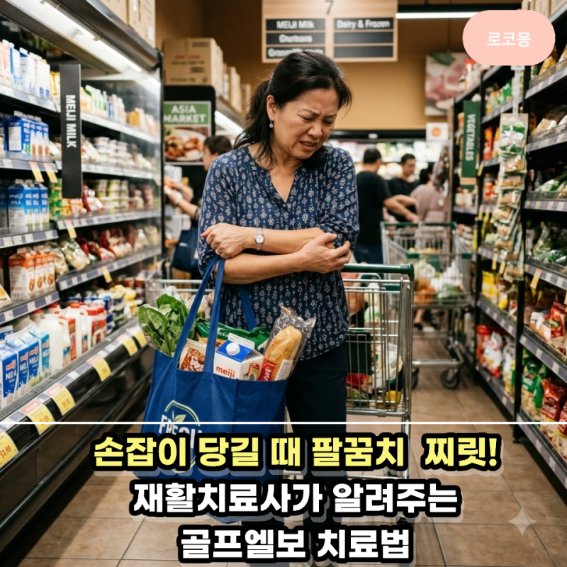 무거운 짐 들거나 손잡이 당길 때 팔꿈치 안쪽이 찌릿하다면