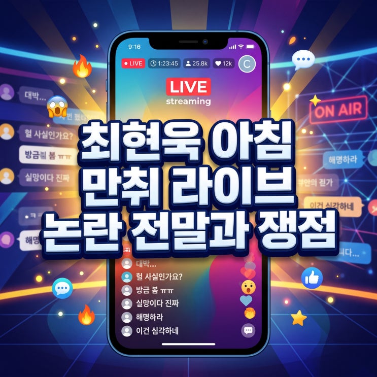 <b>최현욱</b> <b>만취 라이브</b> 논란 취중 SNS 소통과 말릴 사람 없다는 발언 전....