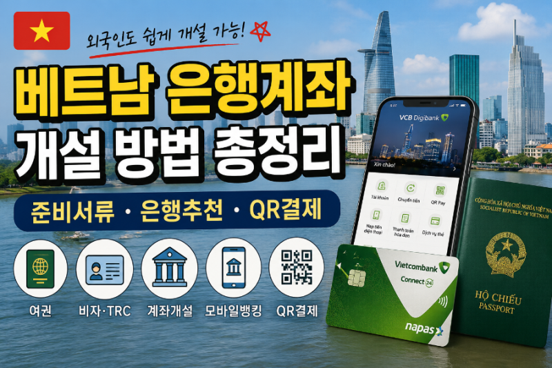 베트남 은행계좌 개설 방법 총정리｜외국인 준비서류·은행 추천·QR결제