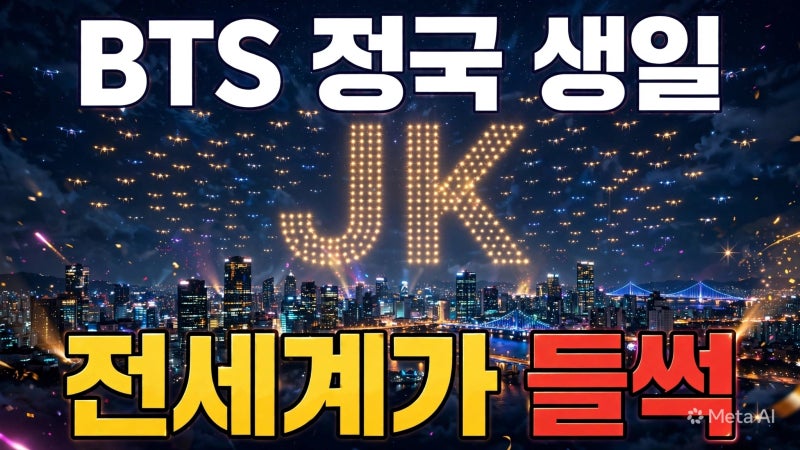 BTS 정국 생일에 전 세계가 들썩…中 11개 도시→도쿄 1000대 드론