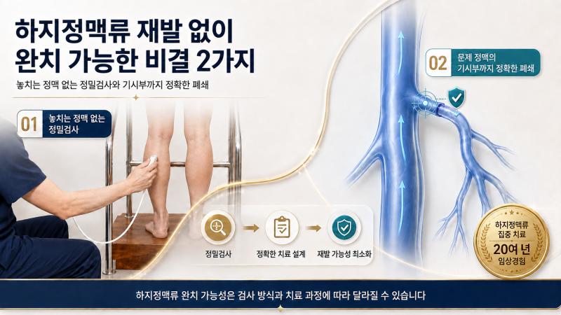 하지정맥류 재발 없이 완치 가능한 비결 2가지