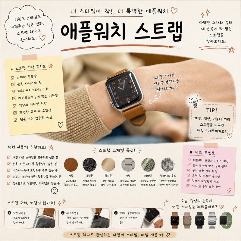 애플워치 가죽 스트랩 추천 교체, 부담 없는 제품부터 고급형까지