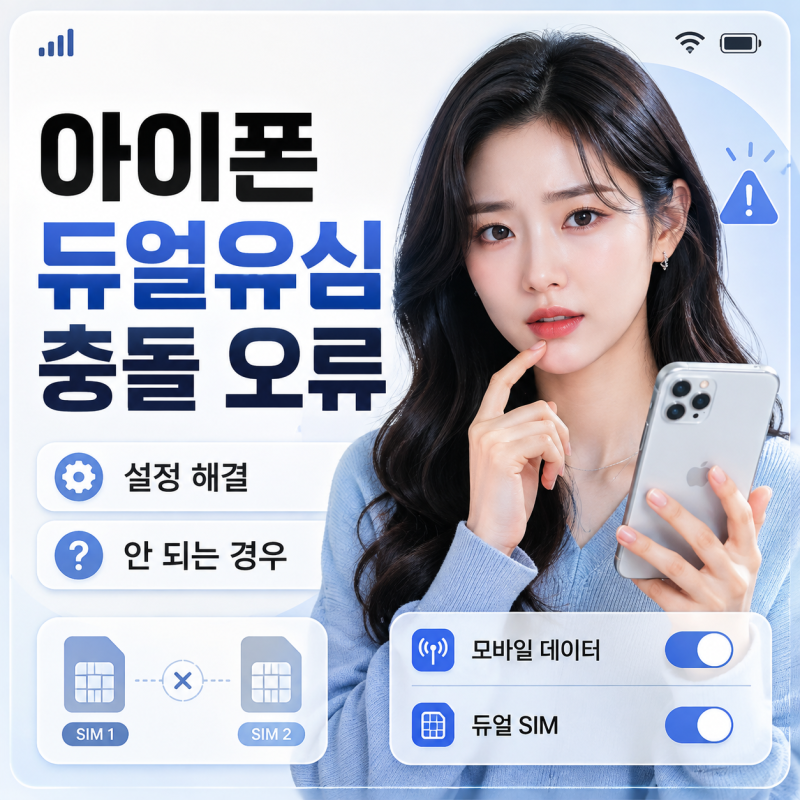 아이폰 듀얼유심 충돌 오류, 설정에서 해결되는 경우와 안 되는 경우