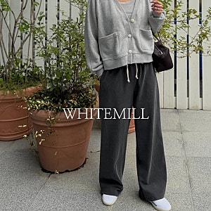 26fw 피그먼트 워싱 와이드 밴딩팬츠 여성 빈티지 데일리 팬츠 우드우드SL06