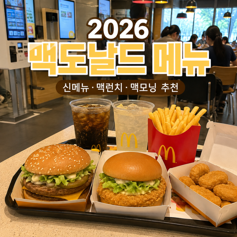 2026 맥도날드 메뉴 추천 신메뉴부터 맥런치 해피스낵 맥모닝까지