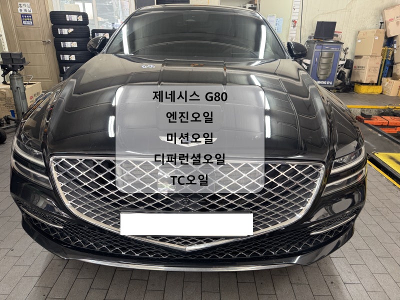제네시스 G80 엔진오일 미션오일 디퍼런셜 오일 TC 오일 교환