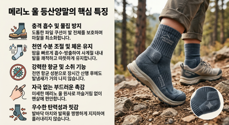 아웃도어활동시 필수인 메리노울 양말의 우수한 가성비 제품들