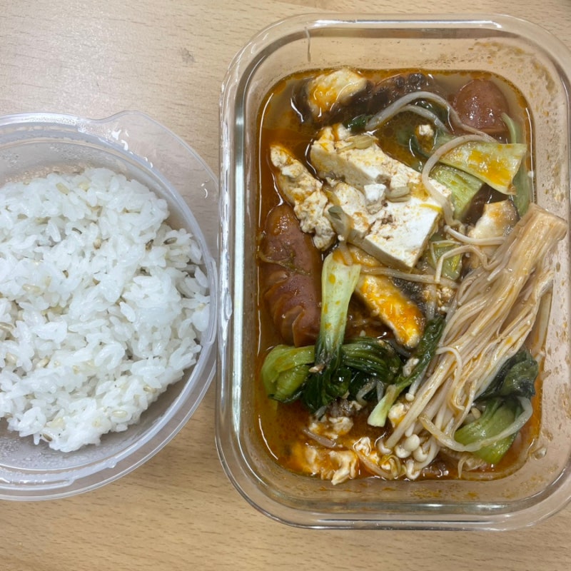 직장인 도시락 메뉴 공유 (3) 순두부밥, 마라탕, 파스타, 새우볶음밥, 양념치킨 샌드위치