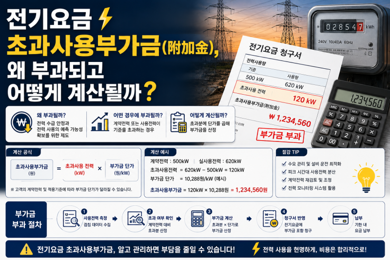 전기요금 초과사용부가금(附加金),왜 부과되고 어떻게 계산될까?