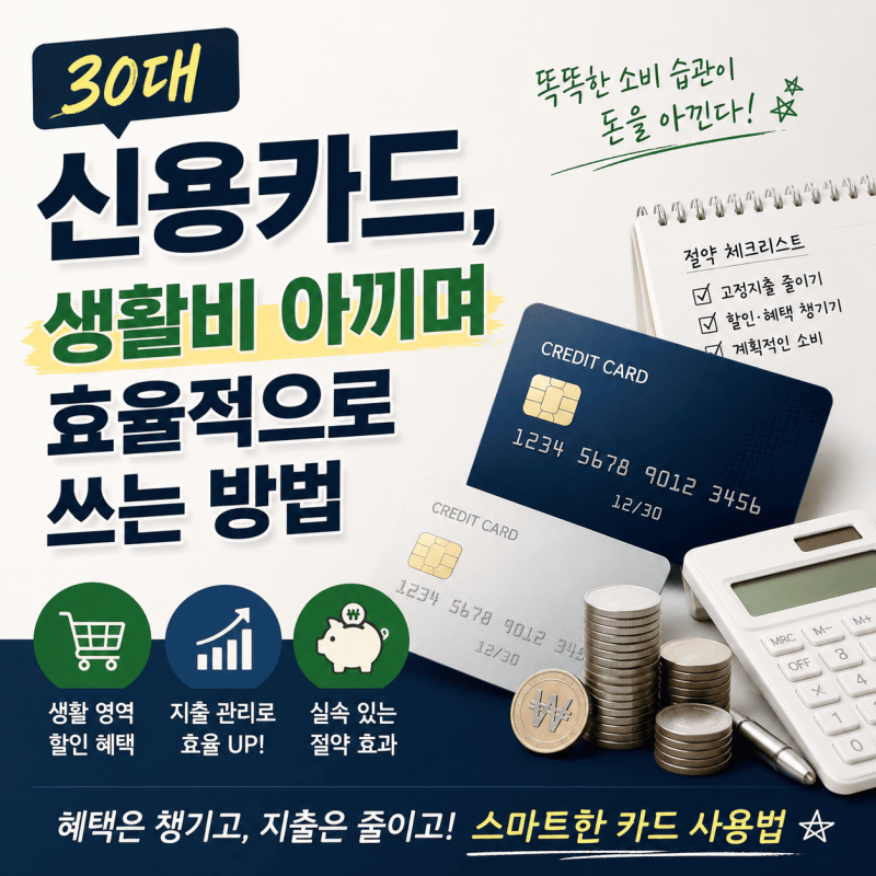 30대 신용카드 추천, 생활비 아끼며 효율적으로 쓰는 방법