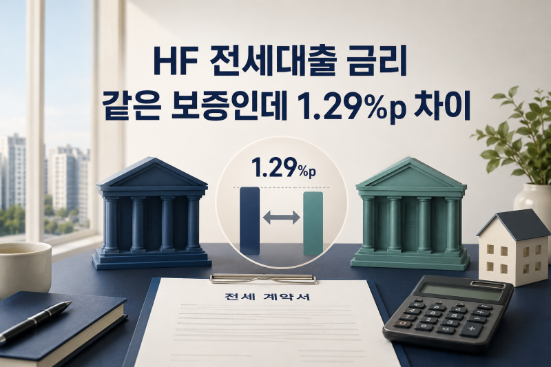 HF 전세대출 금리, 같은 보증인데 1.29%p 차이｜최저 평균금리만 보면 안 되는 이유