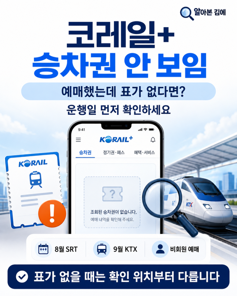 코레일+ 전달받은 승차권 안 보임｜카톡으로 받은 표 확인하는 방법