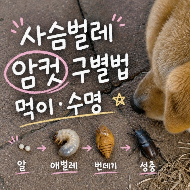 사슴벌레 암컷 구별법과 먹이 수명 알 애벌레 번데기 과정 및 채집