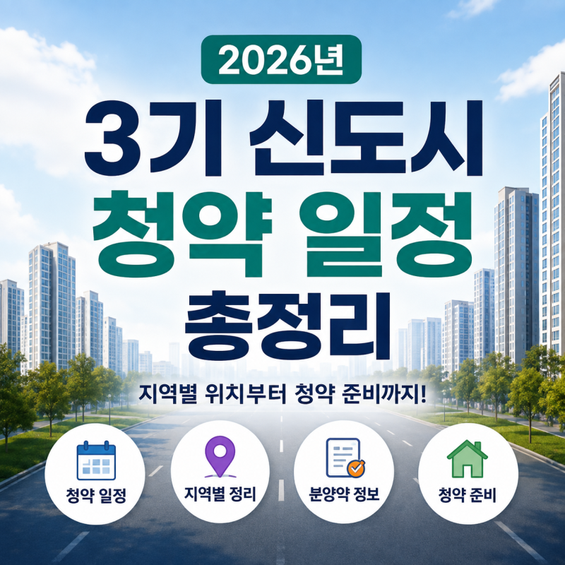 2026년 3기 신도시 청약 일정 총정리｜인천계양부터 지역별 청약 준비까지
