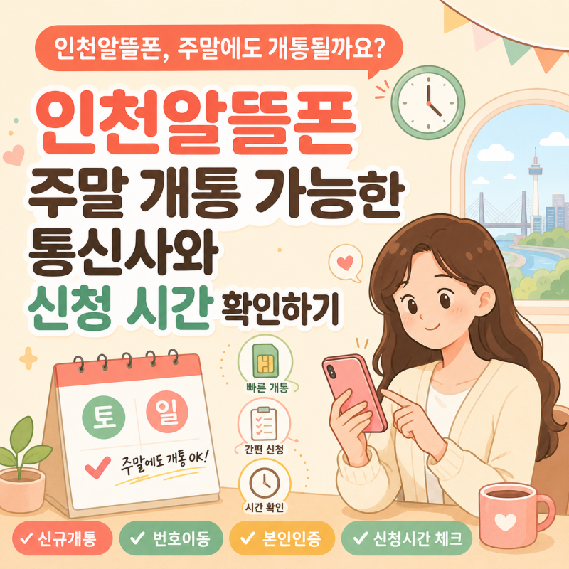 인천알뜰폰 주말 개통 가능한 통신사와 신청 시간 확인하기