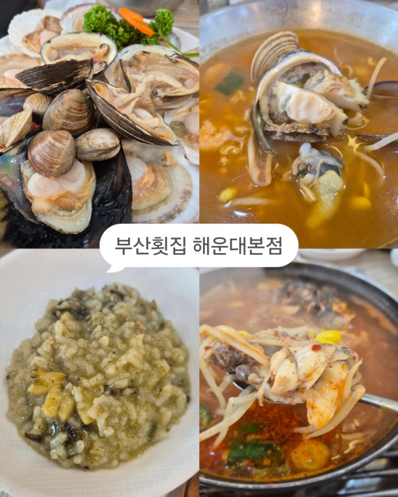 해운대 미포 오션뷰 맛집 부산횟집 해운대본점 조개구이와 전복죽 해물라면 후기