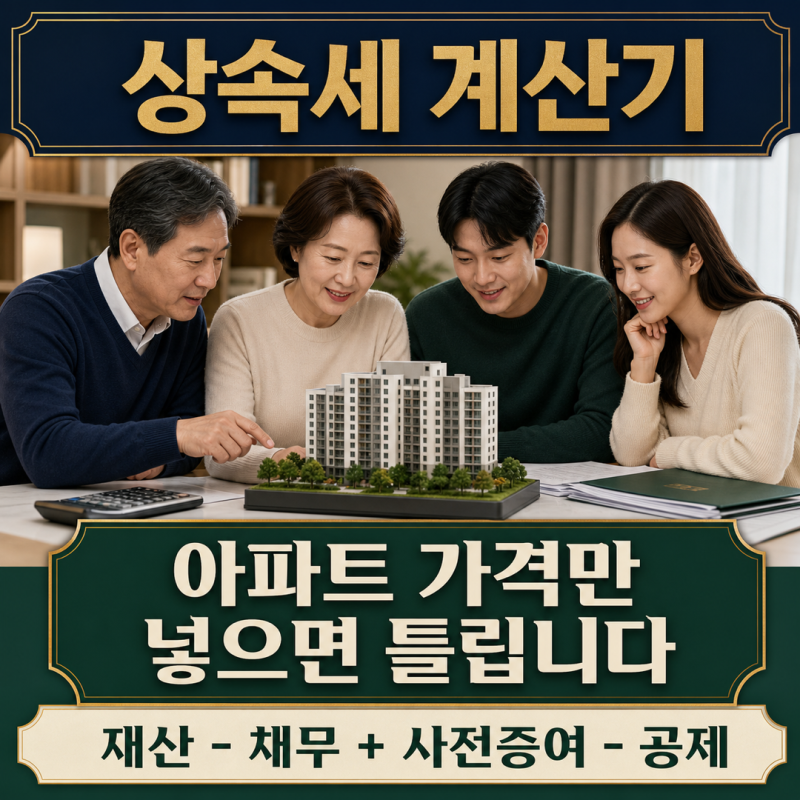 상속세 계산기 아파트 10억, 세금이 9천만원일까?