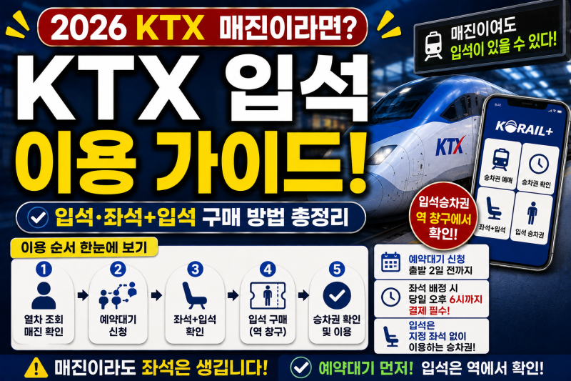 KTX 매진인데 꼭 가야 한다면? 입석·좌석 함께 이용하는 방법