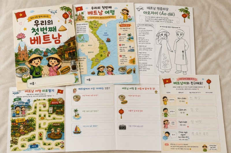 아이와 베트남 여행 준비물 총정리｜기내 준비물·비상약·먹거리·엄마표 워크북까지